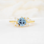SR12947 Aquamarine Ring - Yellow-Gold