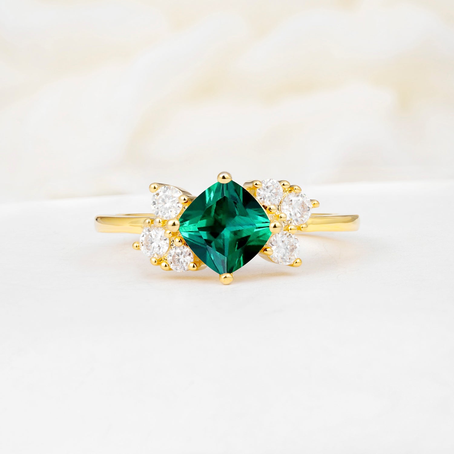 SR12947 Emerald Ring - Yellow-Gold