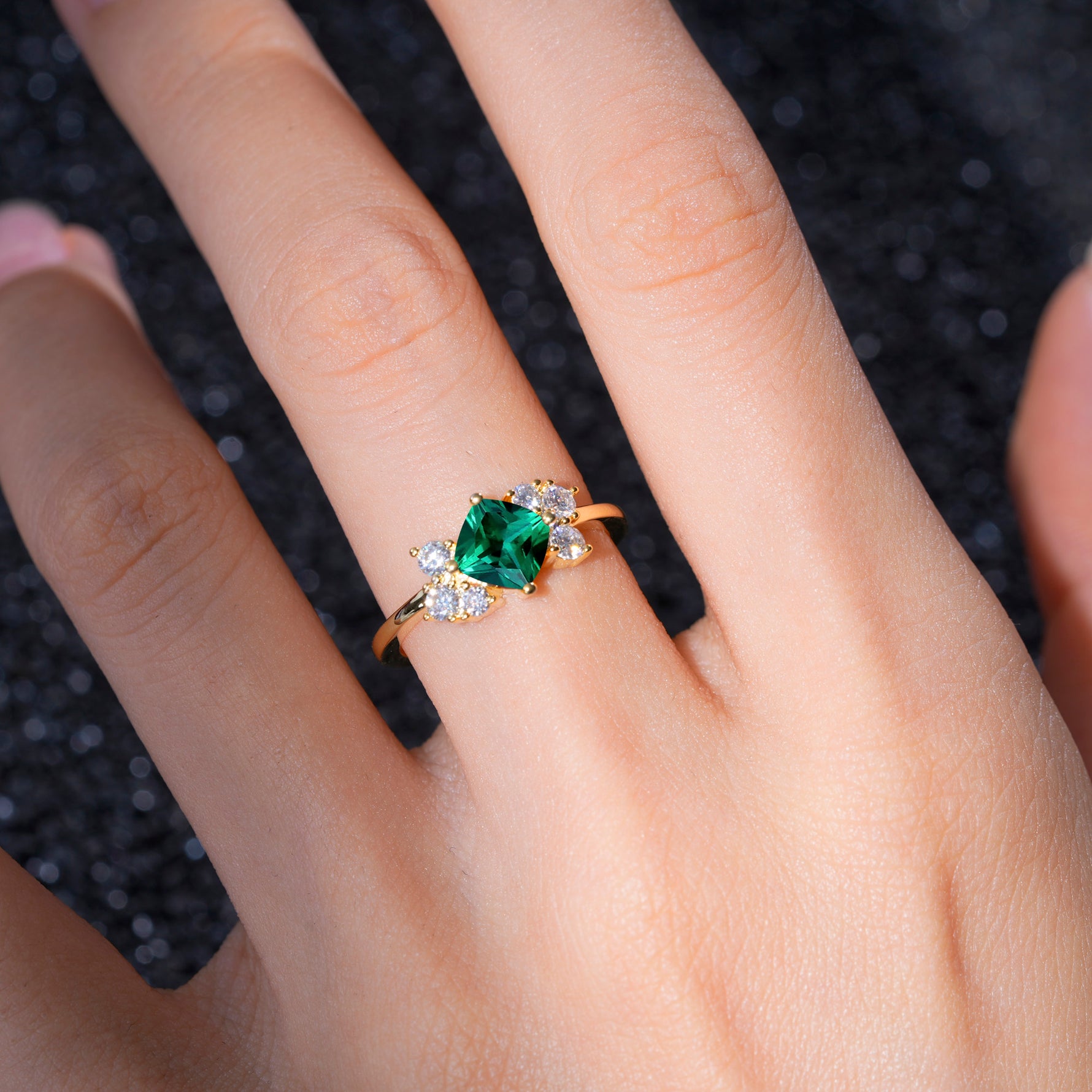 SR12947 Emerald Ring - Rose-Gold