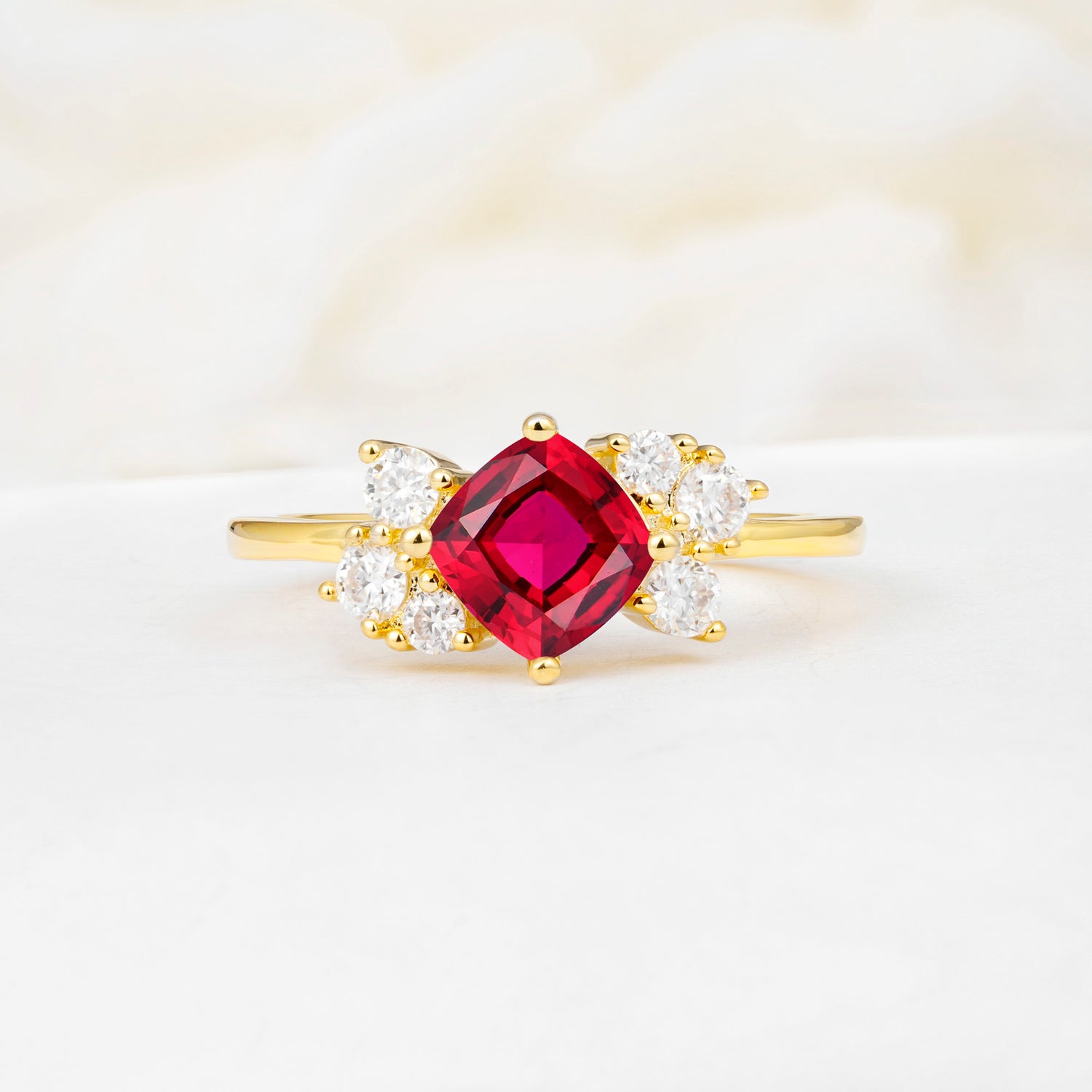 SR12947 Ruby Ring - Yellow-Gold