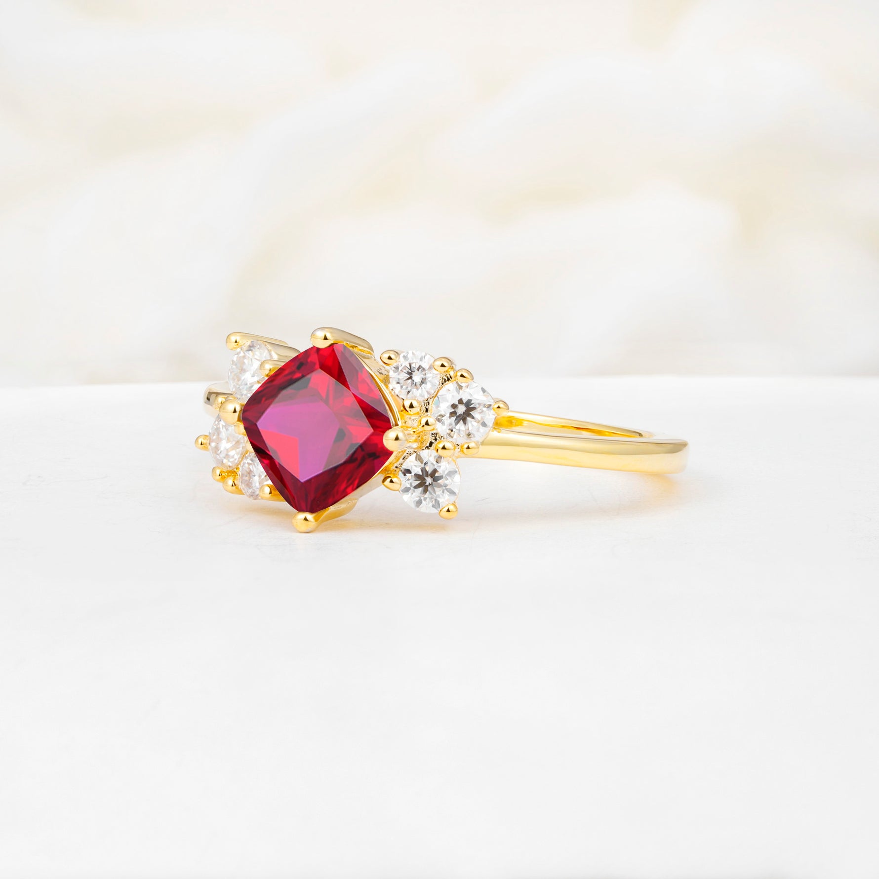SR12947 Ruby Ring - White-Gold