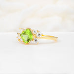 SR12947 Peridot Ring - White-Gold