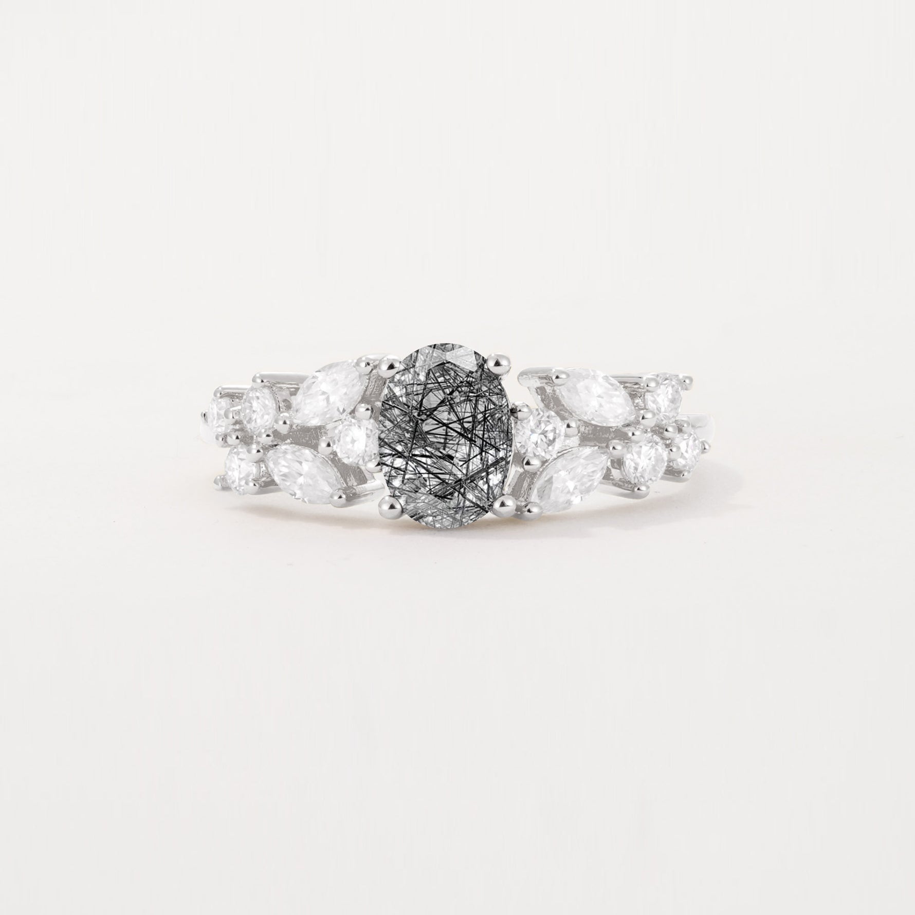 SR12948 Black Rutilated Quartz Ring - Additional view