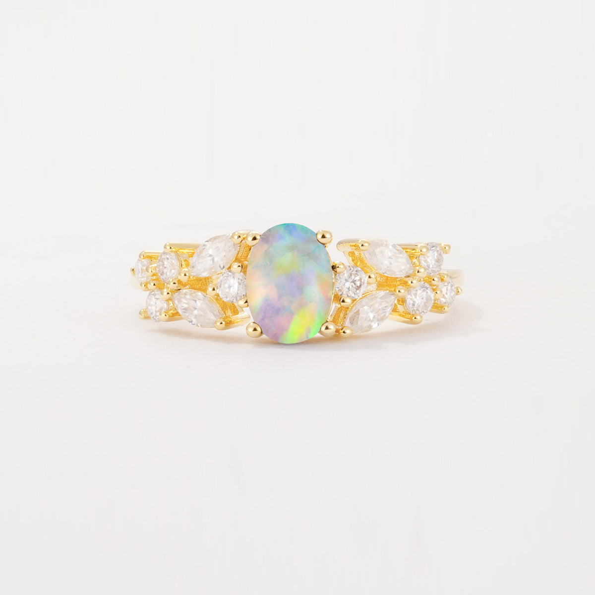 SR12948 Fire Opal Ring - Yellow-Gold