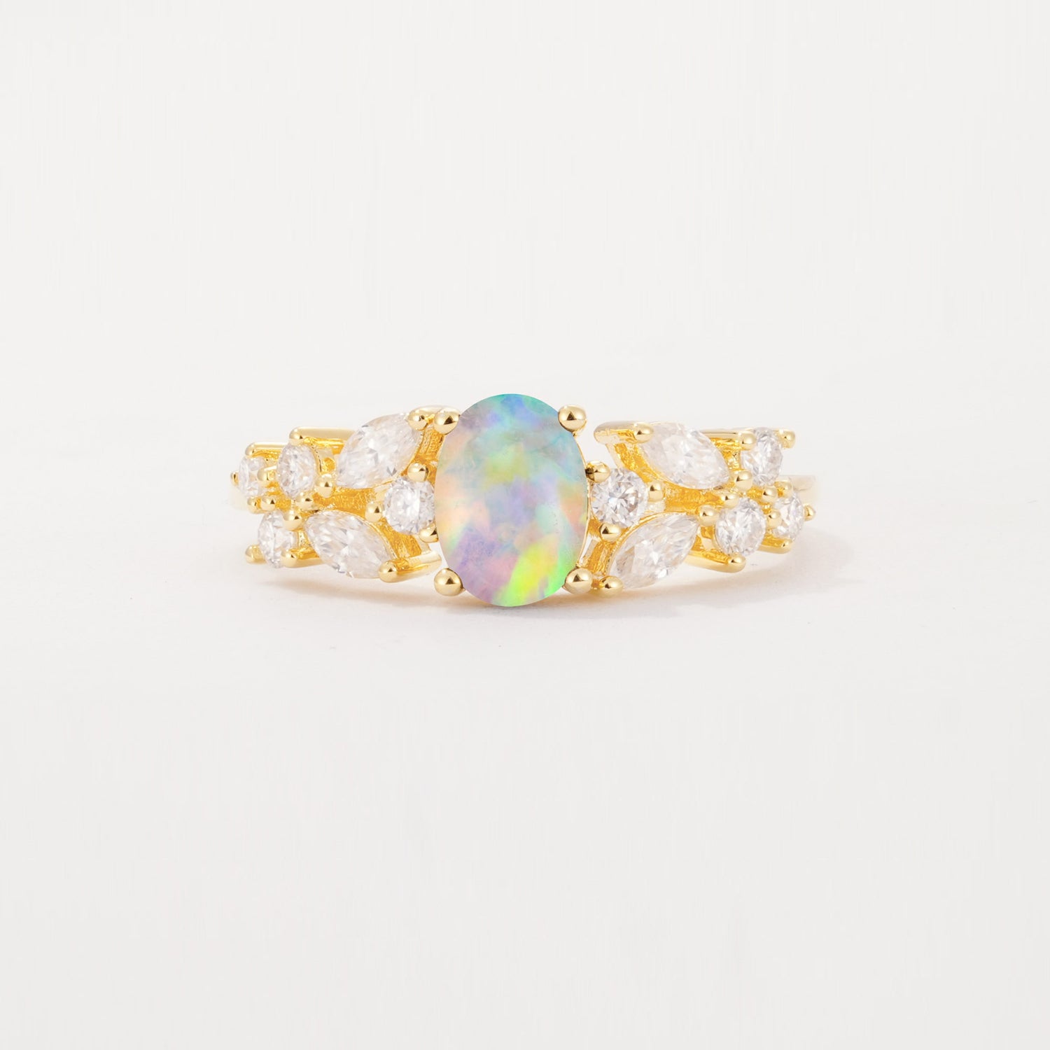 SR12948 Fire Opal Ring - Yellow-Gold
