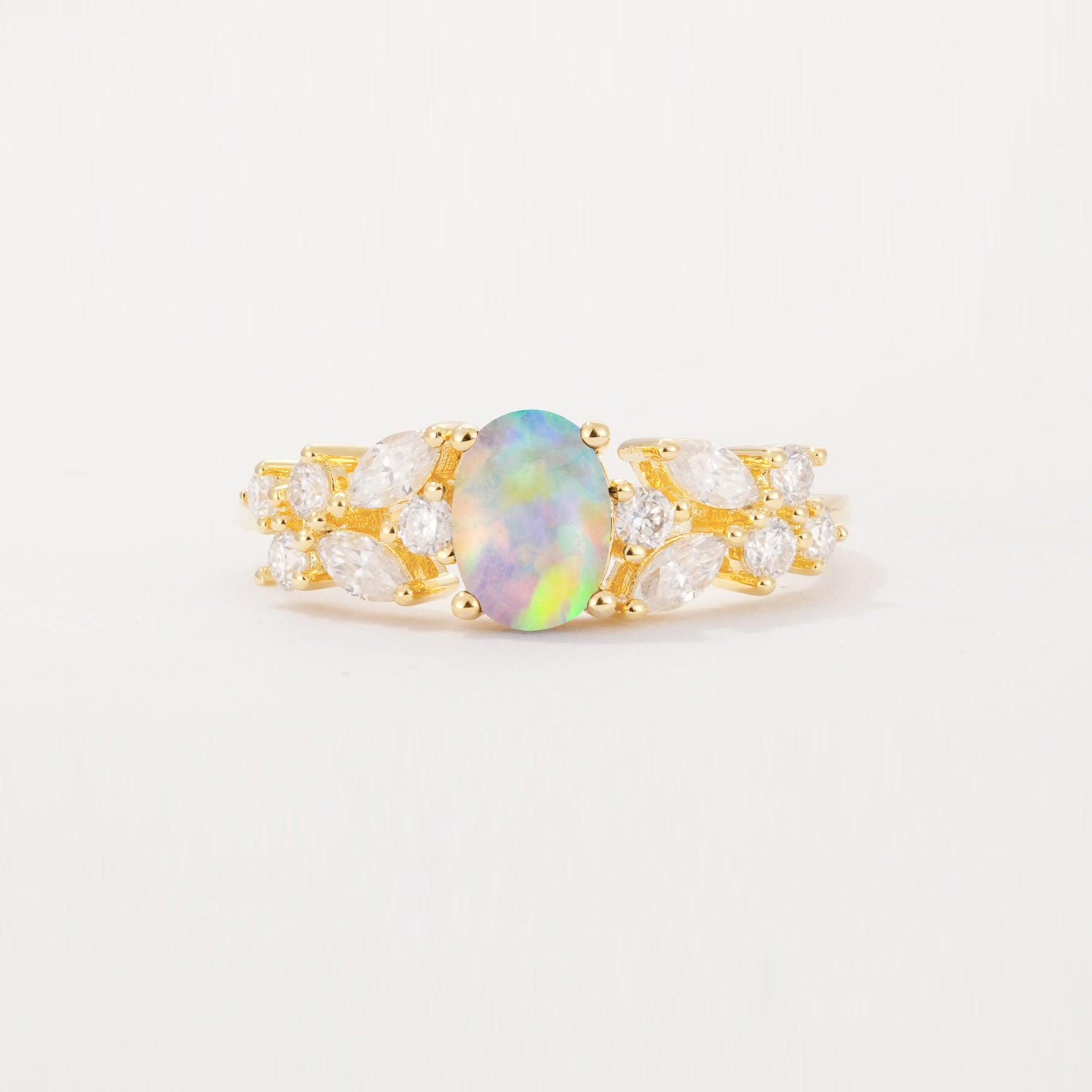SR12948 Fire Opal Ring - Yellow-Gold