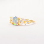 SR12948 Fire Opal Ring - White-Gold