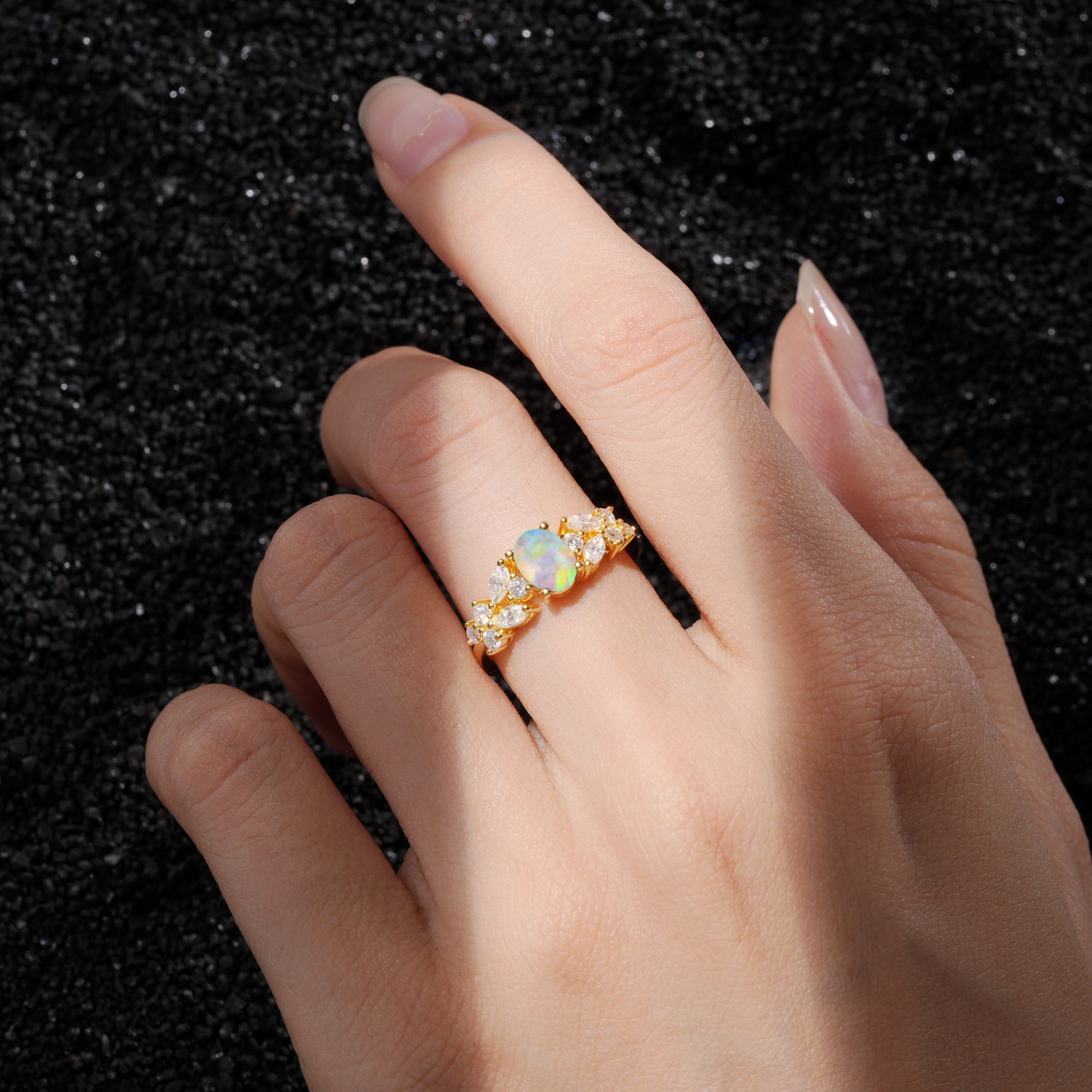 SR12948 Fire Opal Ring - Rose-Gold