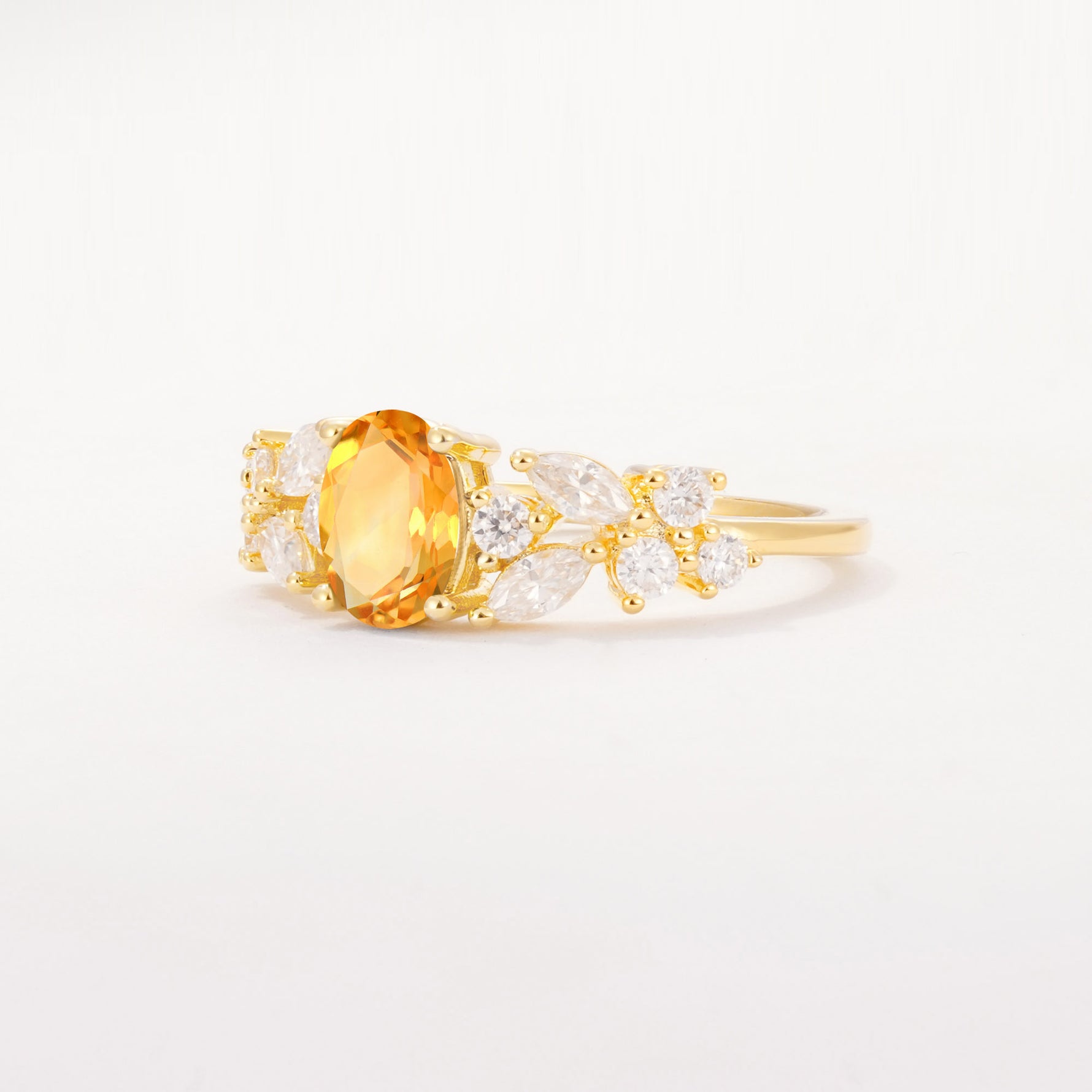SR12948 Citrine Ring - White-Gold