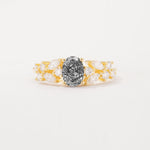 SR12948 Black Rutilated Quartz Ring - Yellow-Gold