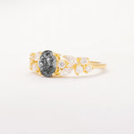 SR12948 Black Rutilated Quartz Ring - White-Gold
