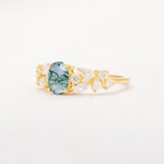 SR12948 Moss Agate Ring - White-Gold