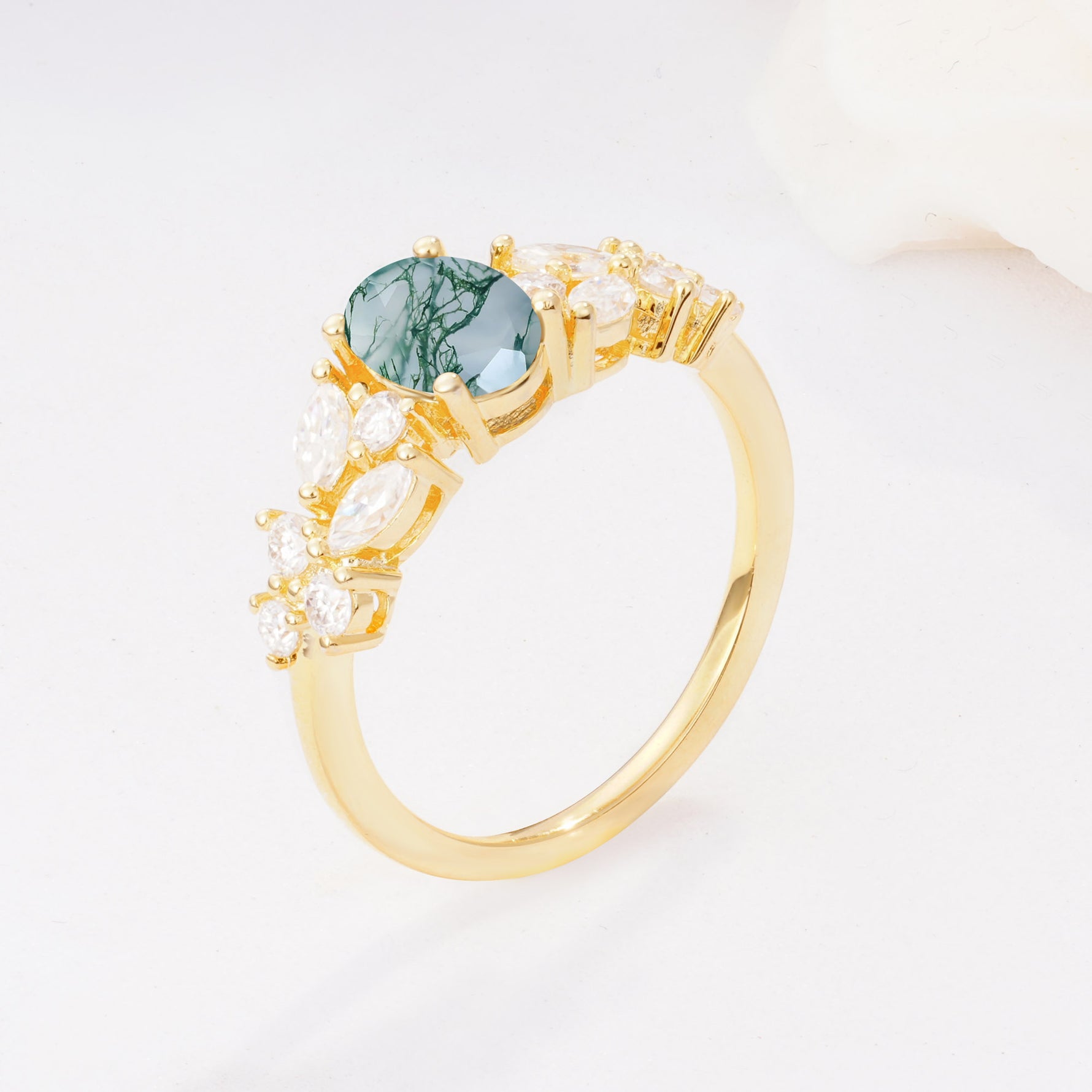 SR12948 Moss Agate Ring - Additional view