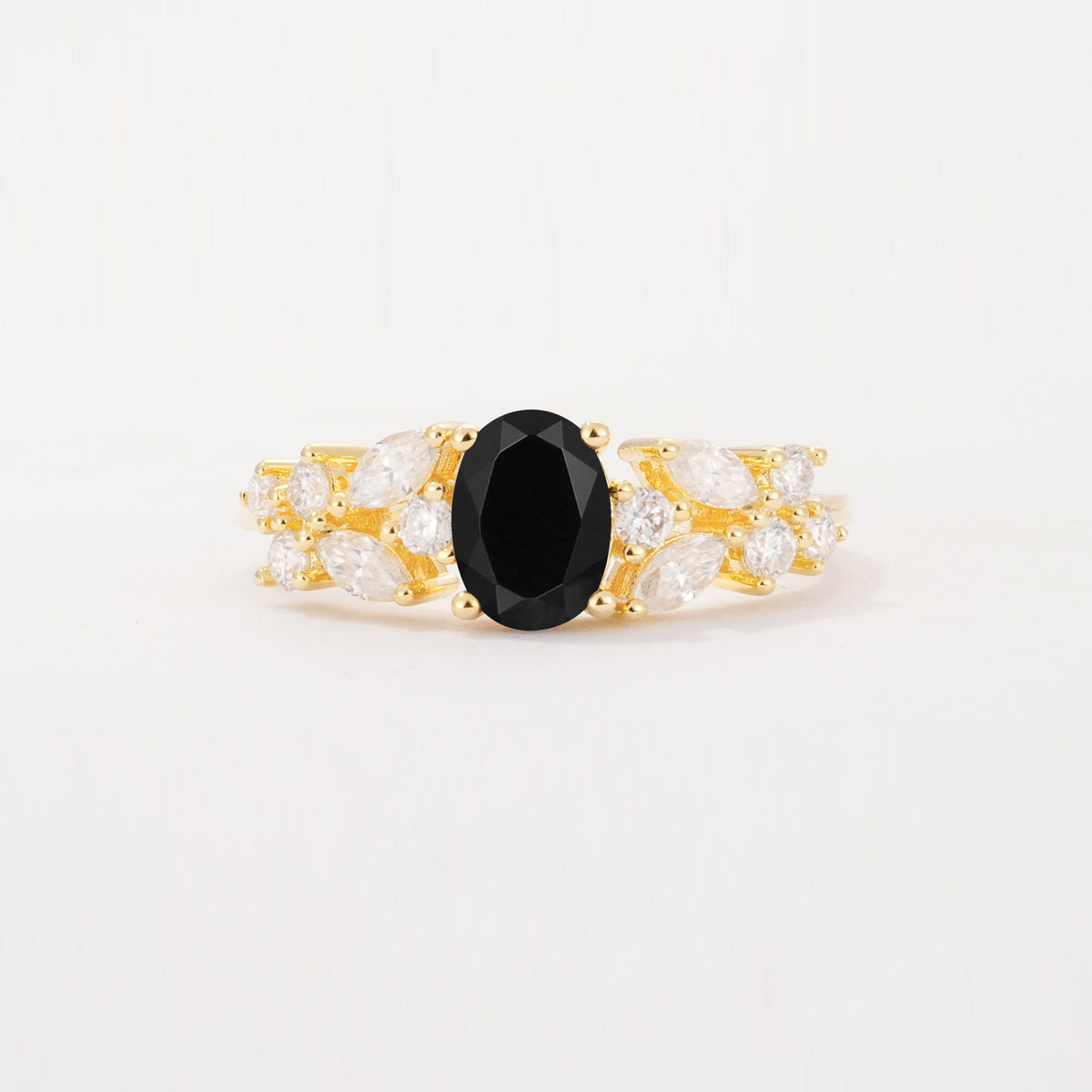 SR12948 Black Onyx Ring - Yellow-Gold