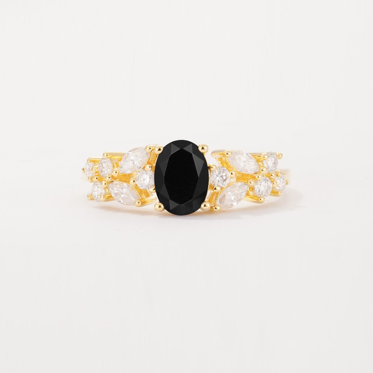 SR12948 Black Onyx Ring - Yellow-Gold