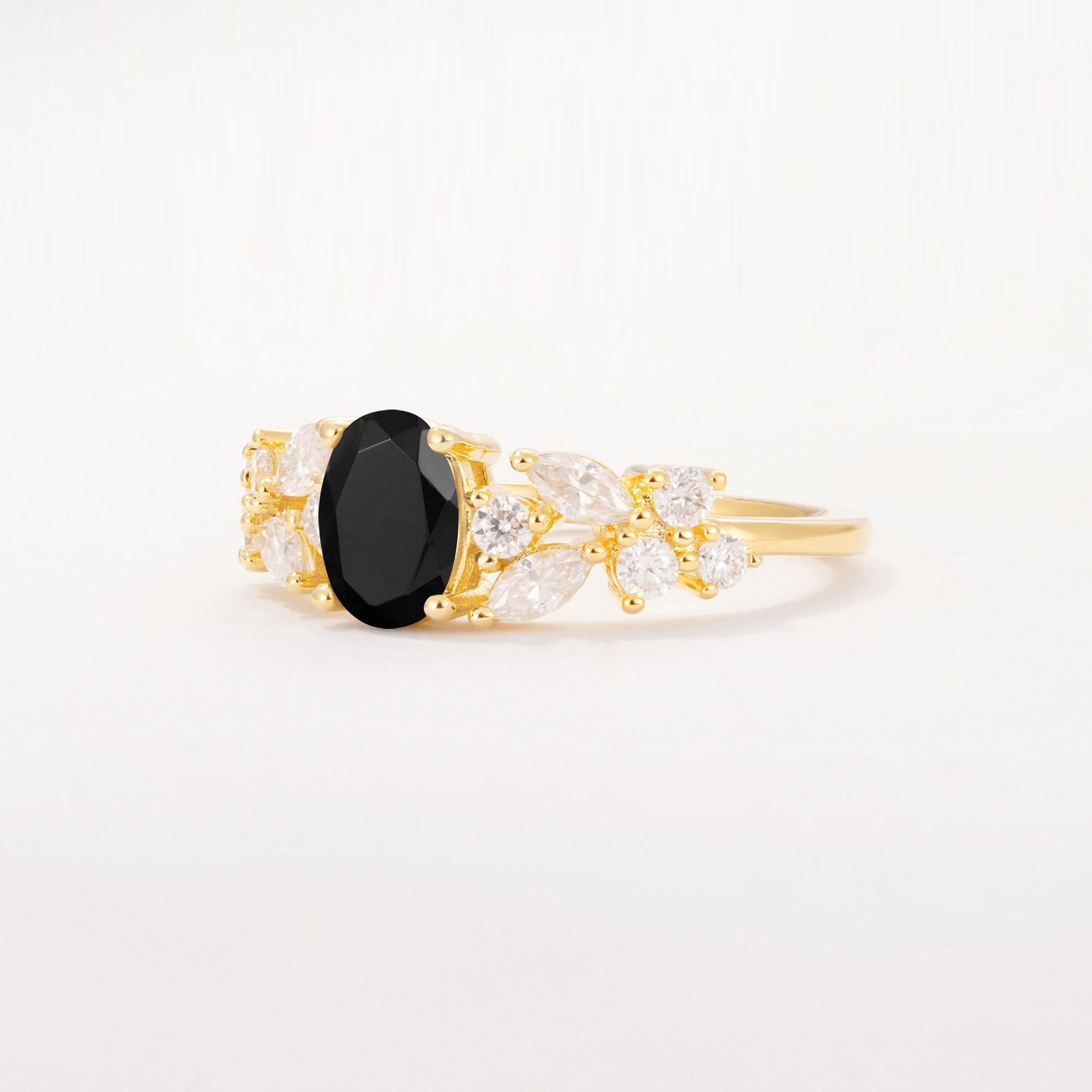 SR12948 Black Onyx Ring - White-Gold