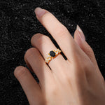 SR12948 Black Onyx Ring - Rose-Gold