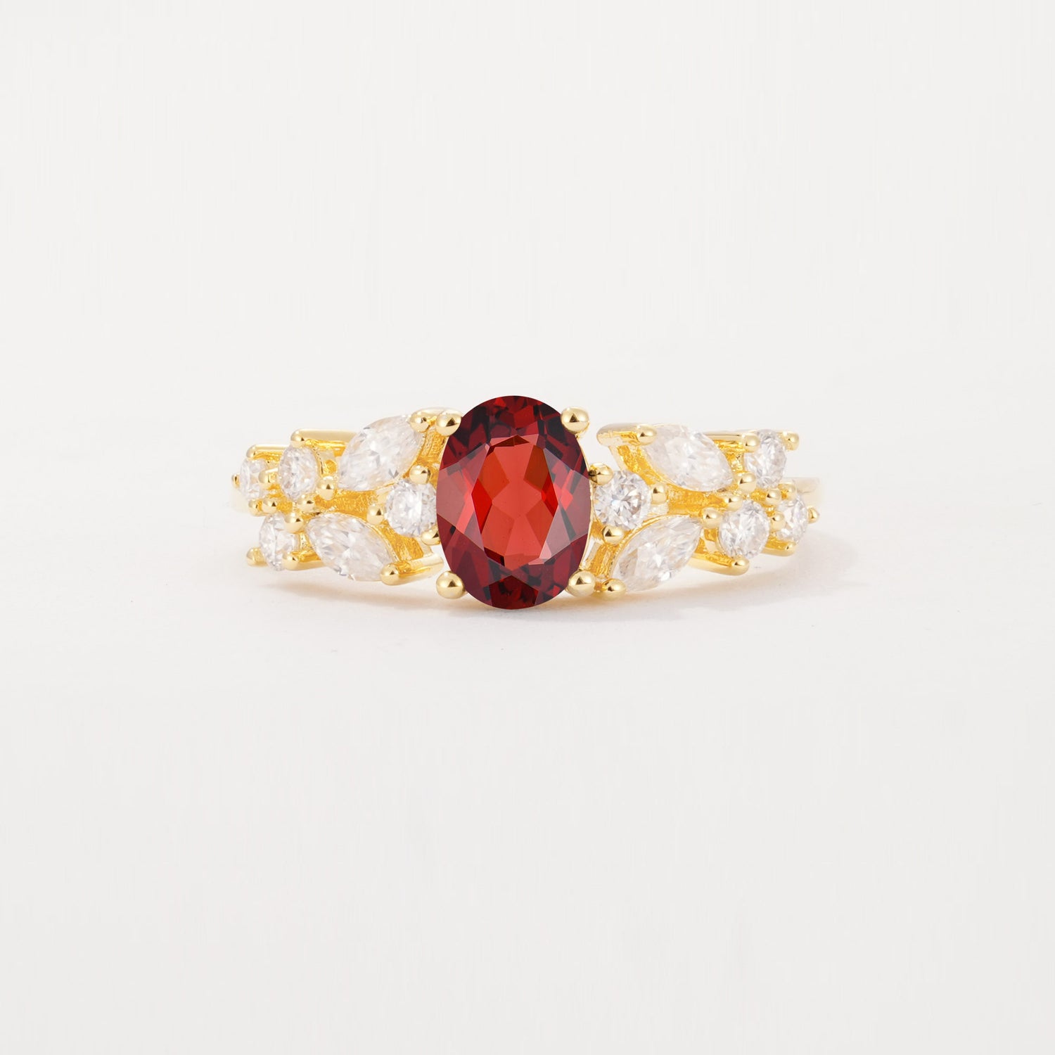 SR12948 Garnet Ring - Yellow-Gold