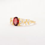 SR12948 Garnet Ring - White-Gold
