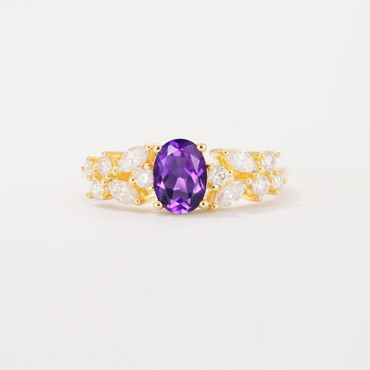 SR12948 Amethyst Ring - Yellow-Gold