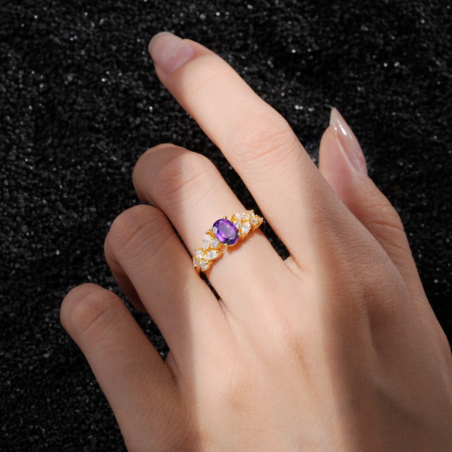 SR12948 Amethyst Ring - Rose-Gold