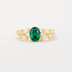 SR12948 Emerald Ring - Yellow-Gold