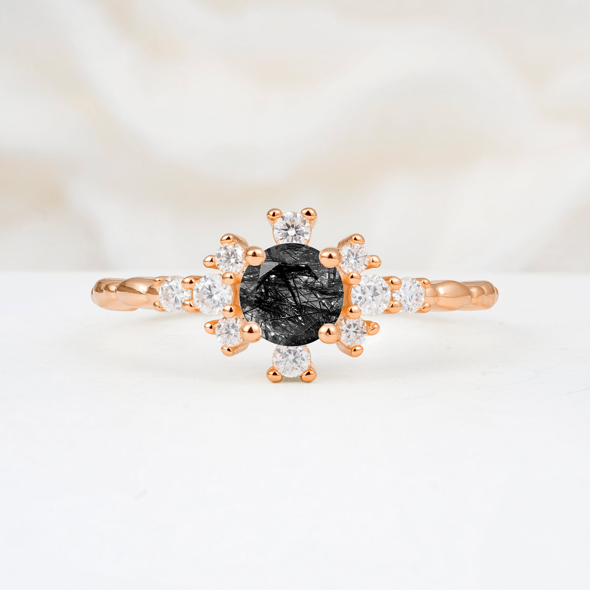 SR13123 Black Rutilated Quartz Ring - Additional view