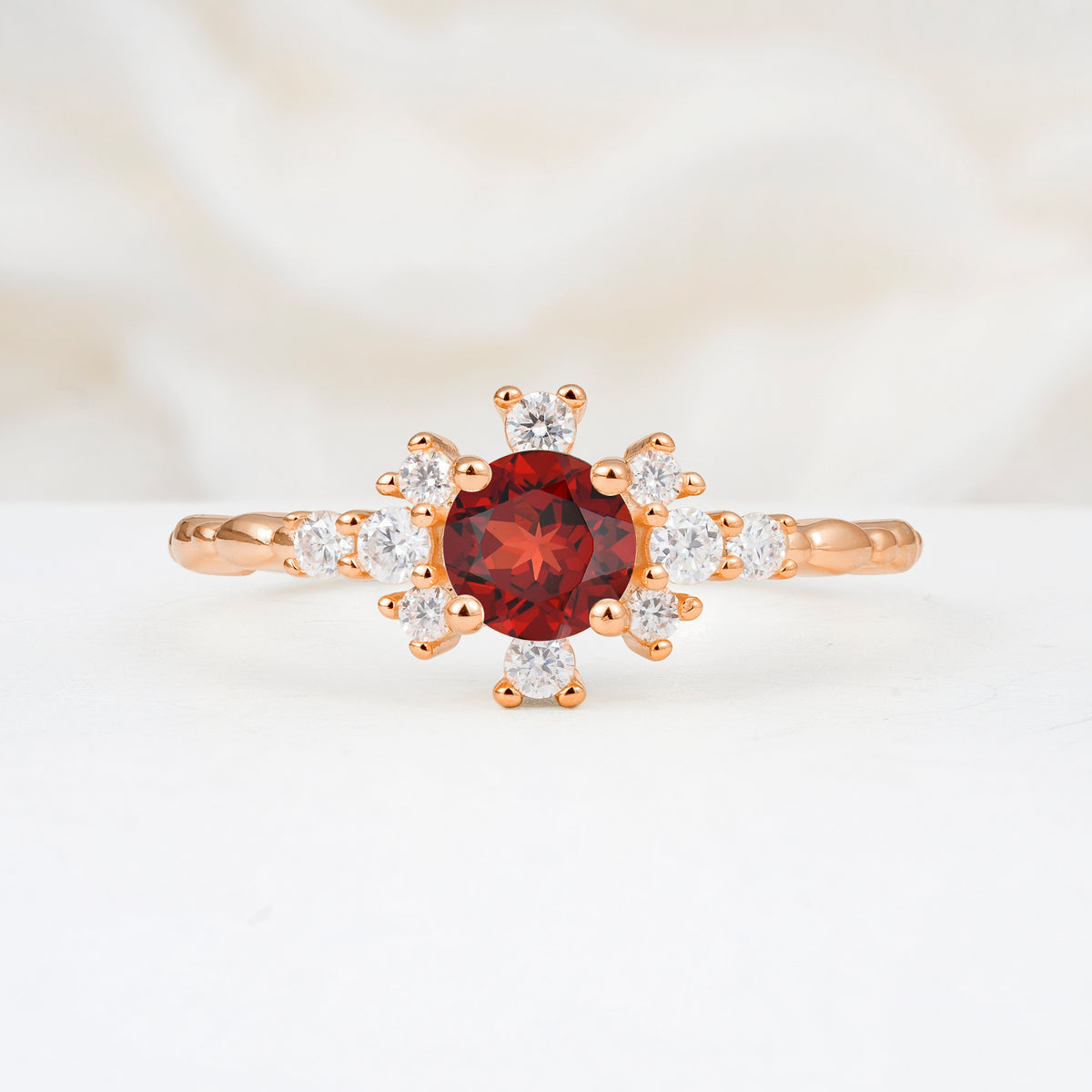 SR13123 Garnet Ring - Additional view