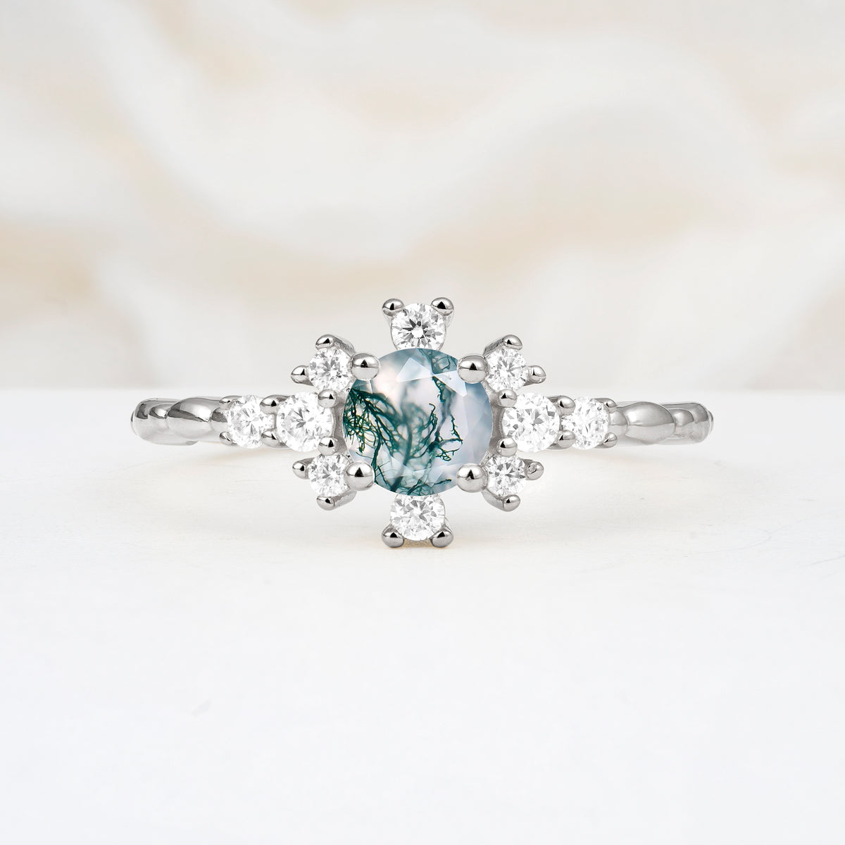 SR13123 Moss Agate Ring - Additional view