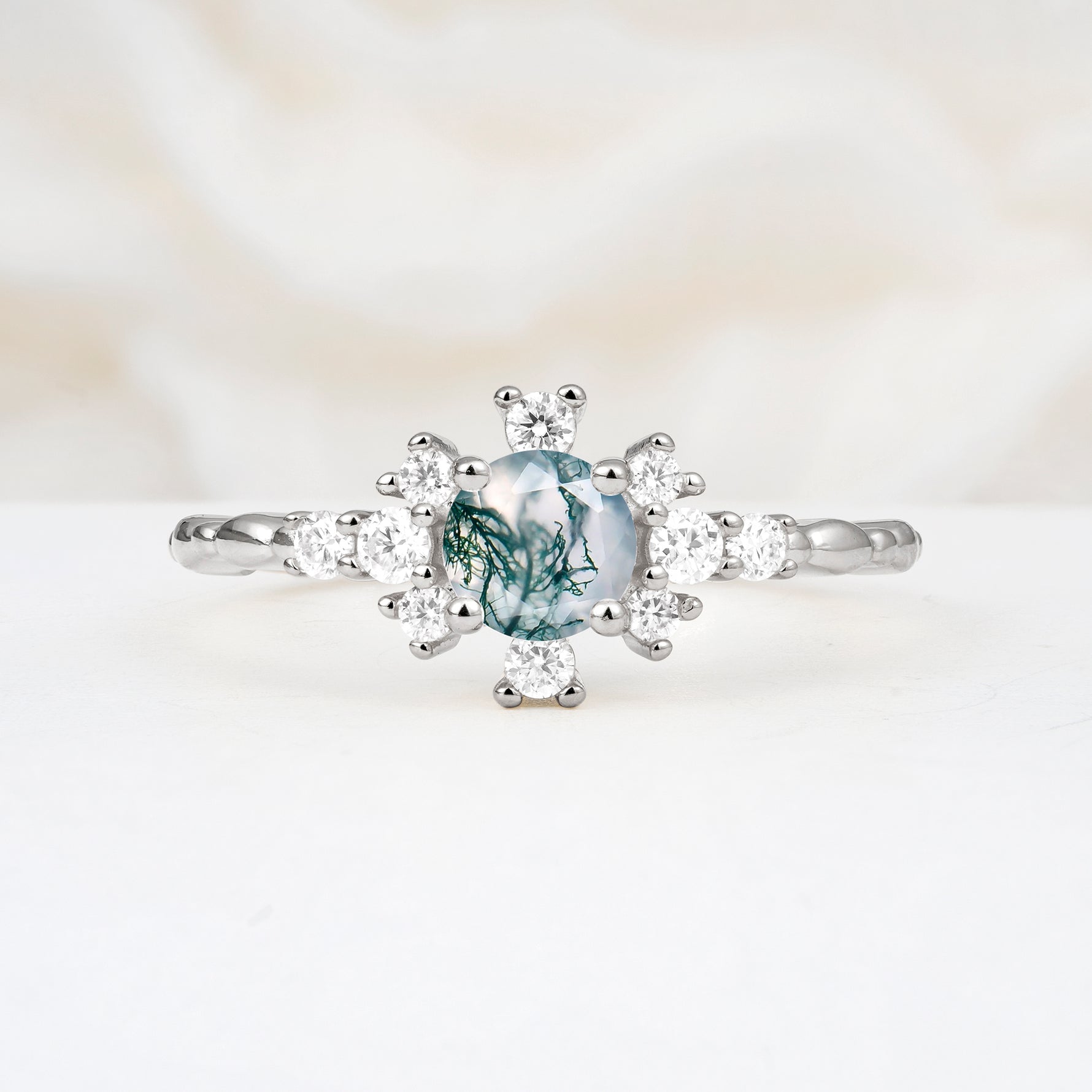 SR13123 Moss Agate Ring - Additional view