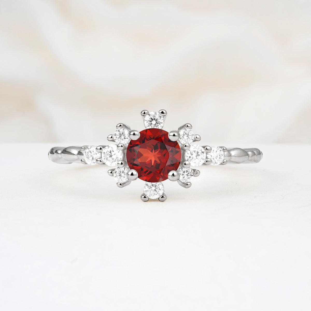 SR13123 Garnet Ring - Additional view