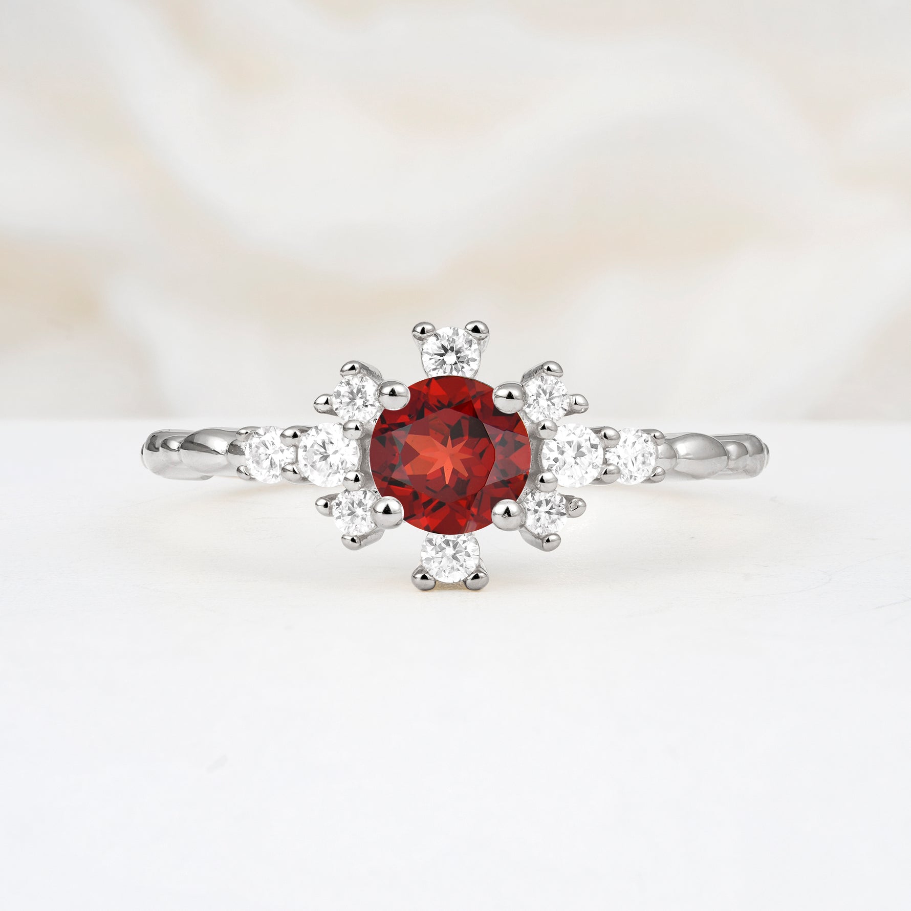 SR13123 Garnet Ring - Additional view