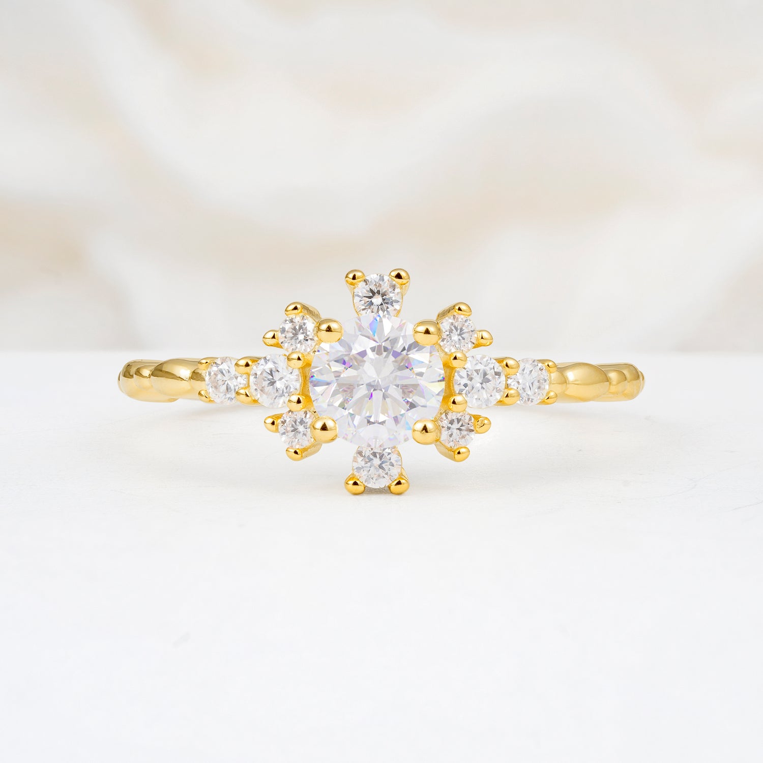 SR13123 Moissanite Ring - Yellow-Gold