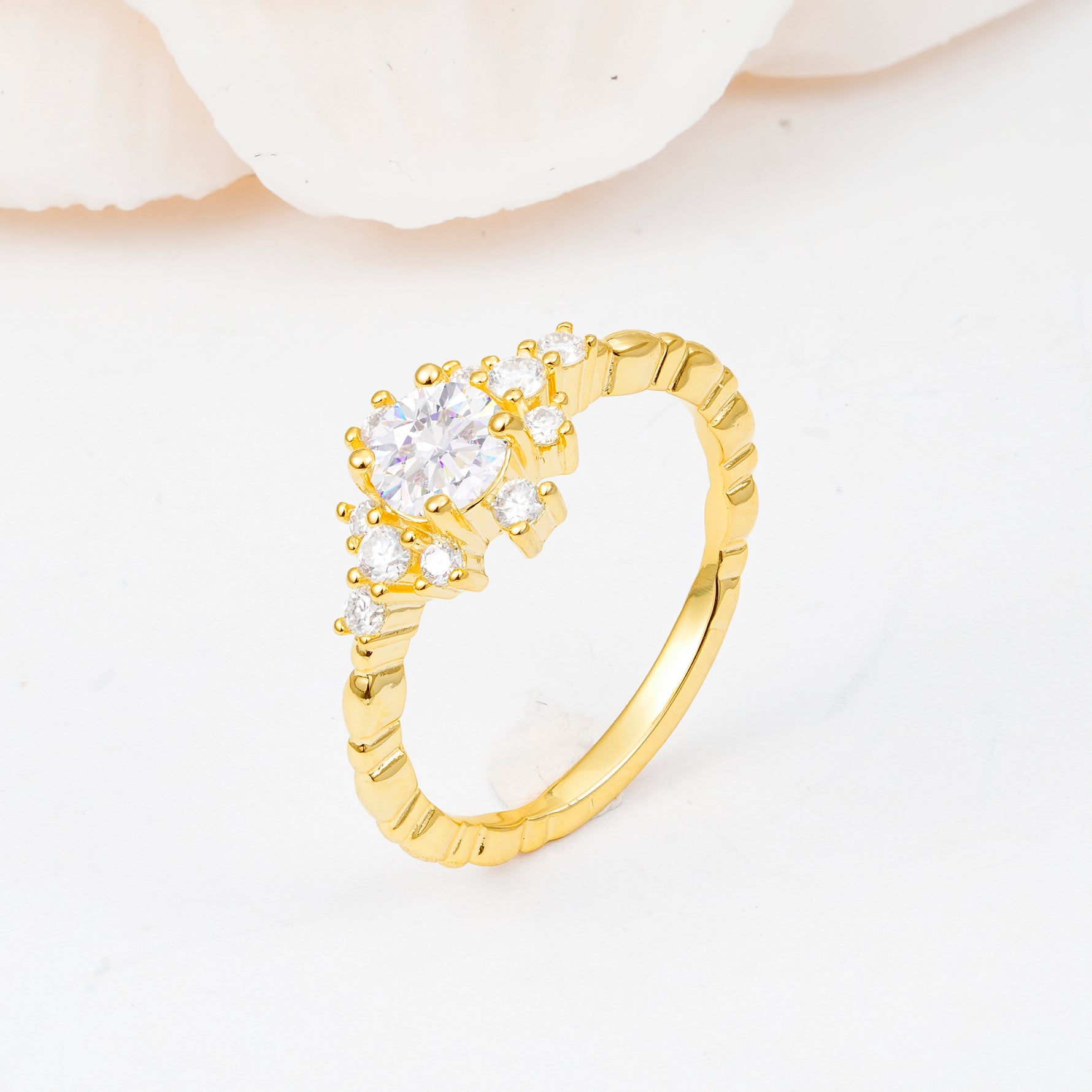 SR13123 Moissanite Ring - White-Gold