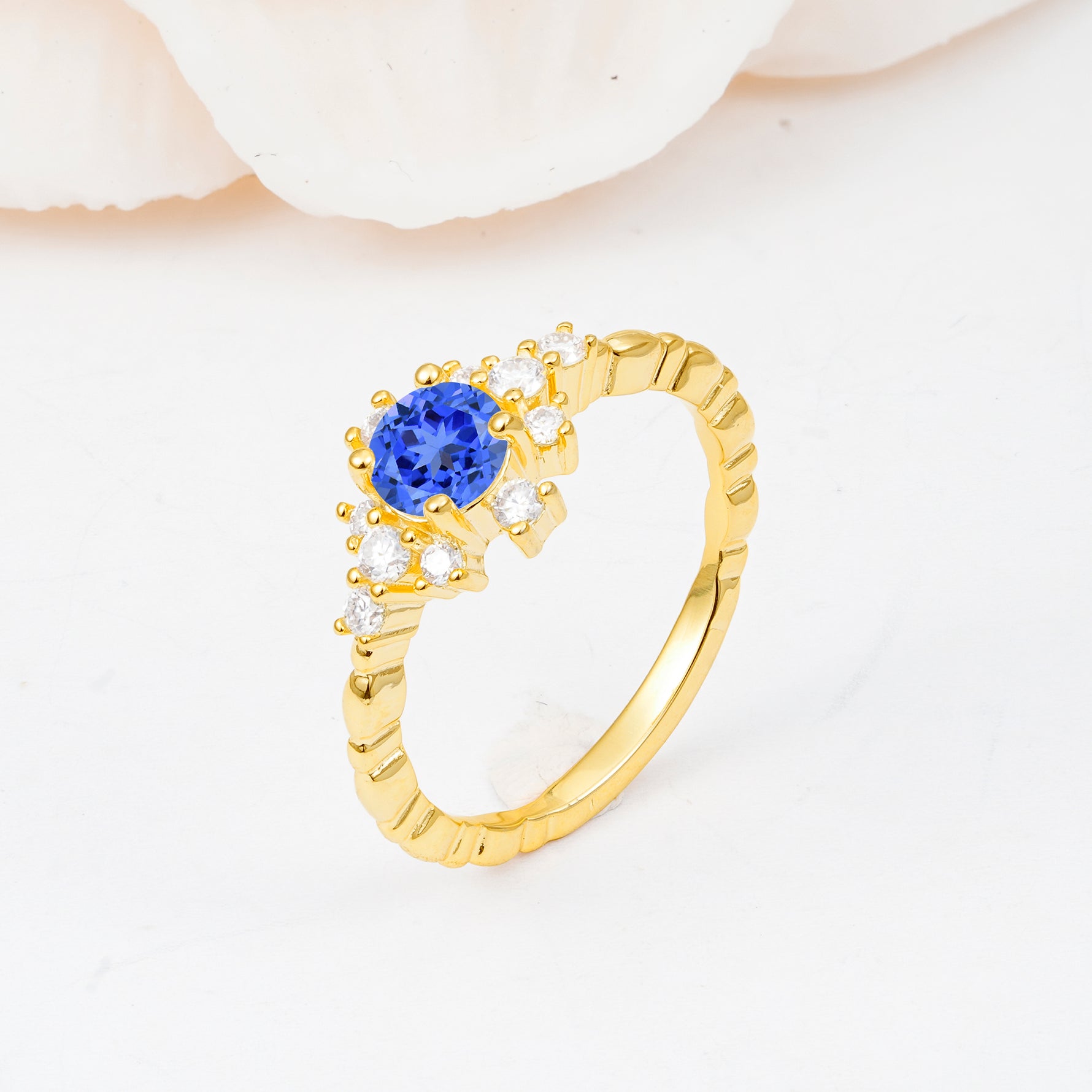 SR13123 Sapphire Ring - White-Gold