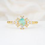 SR13123 Fire Opal Ring - Yellow-Gold
