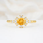 SR13123 Citrine Ring - Yellow-Gold