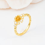 SR13123 Citrine Ring - White-Gold