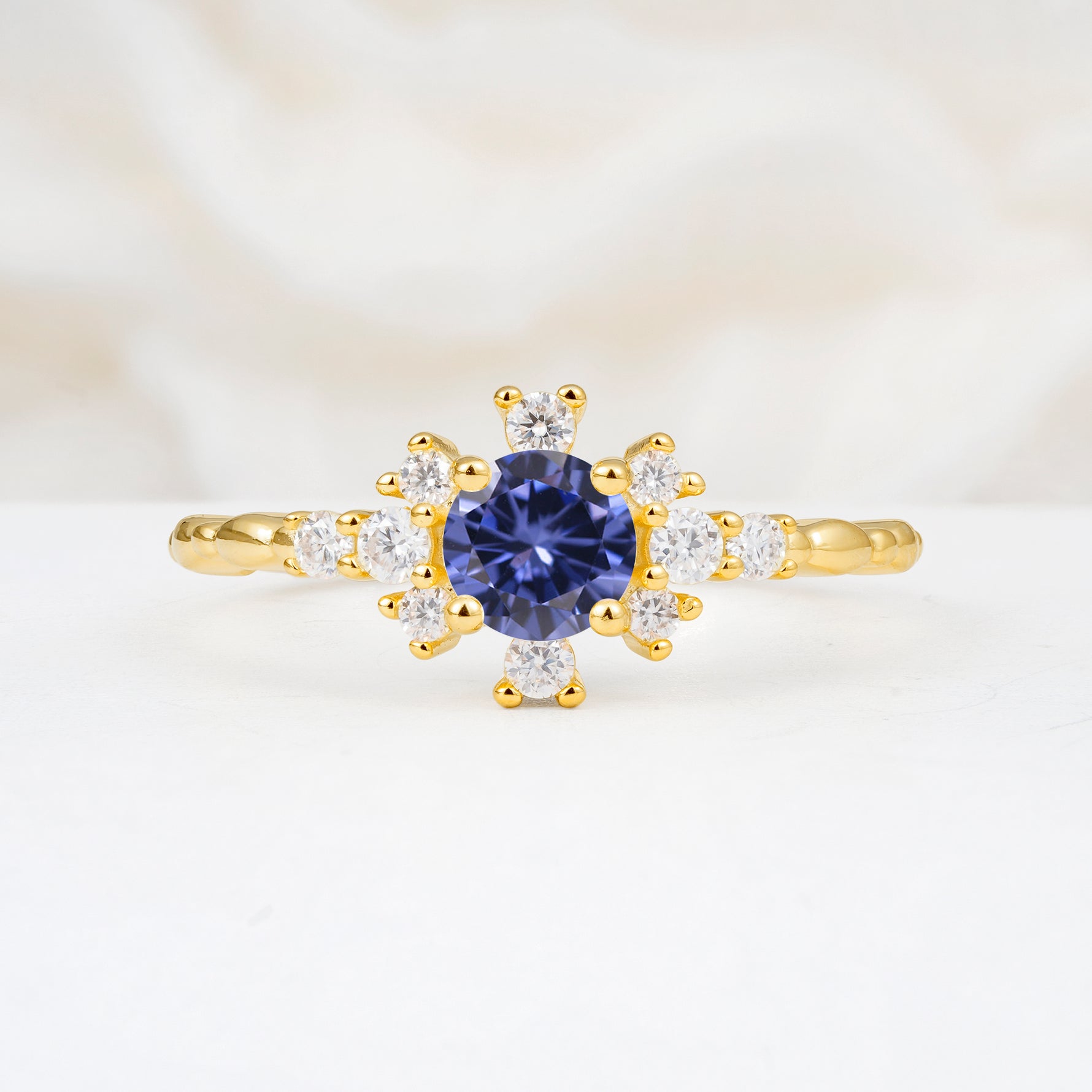 SR13123 Tanzanite Ring - Yellow-Gold