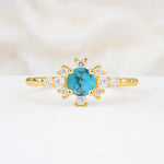 SR13123 Turquoise Ring - Yellow-Gold