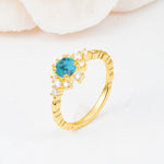 SR13123 Turquoise Ring - White-Gold