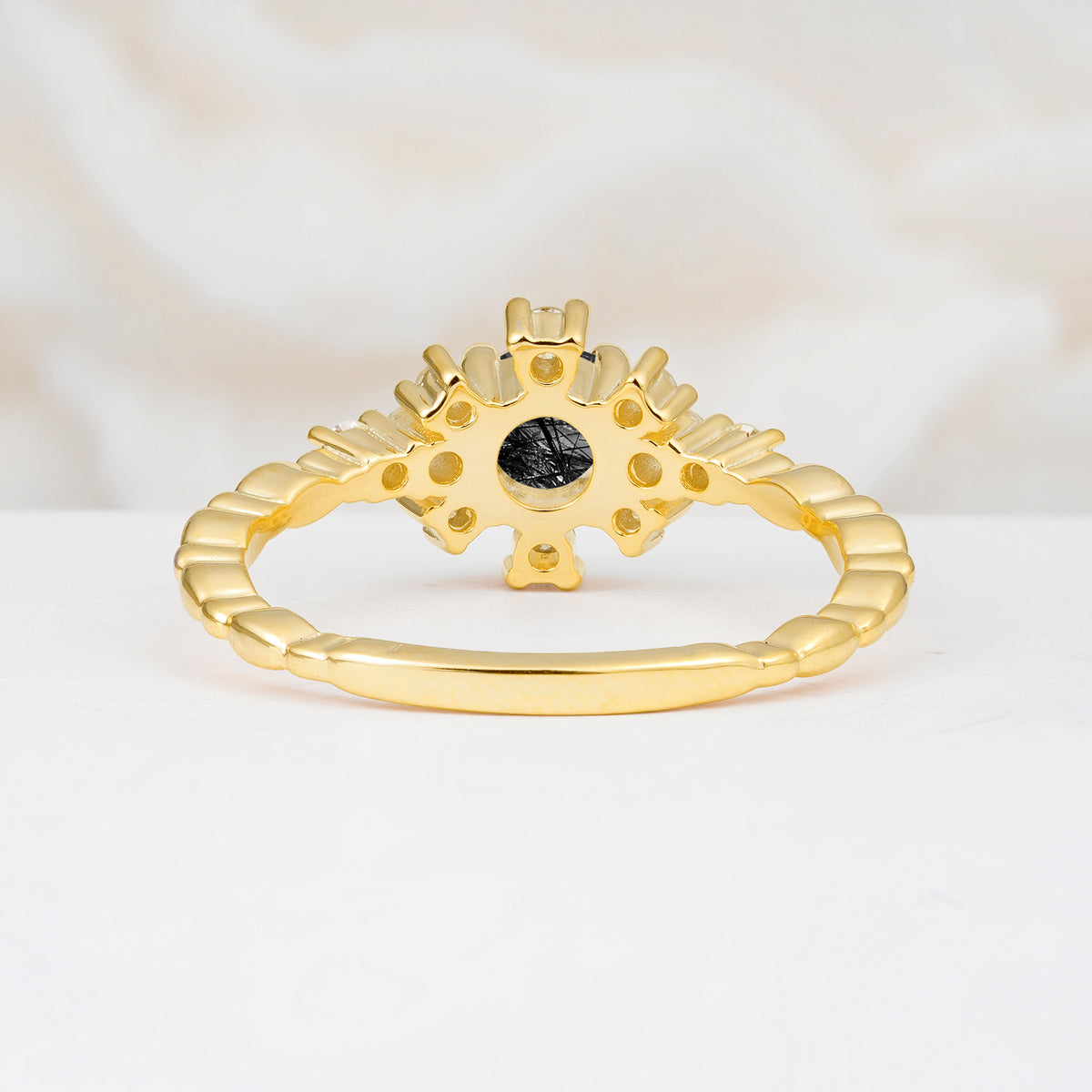 SR13123 Black Rutilated Quartz Ring - Additional view