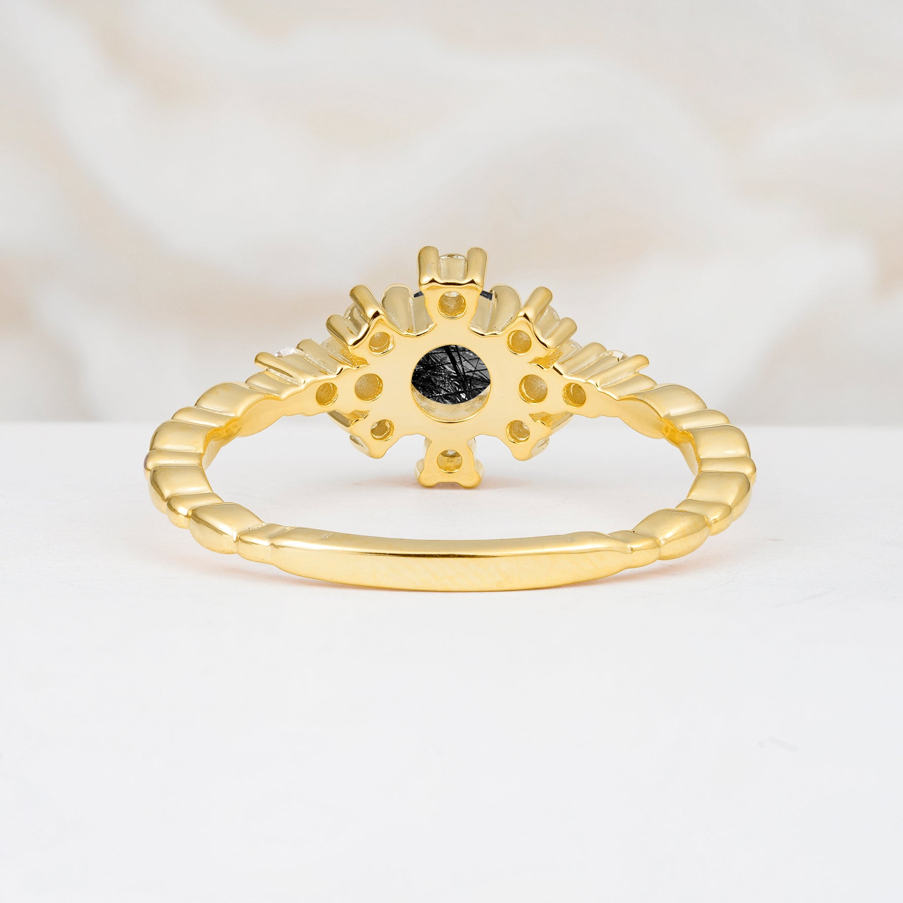 SR13123 Black Rutilated Quartz Ring - Additional view