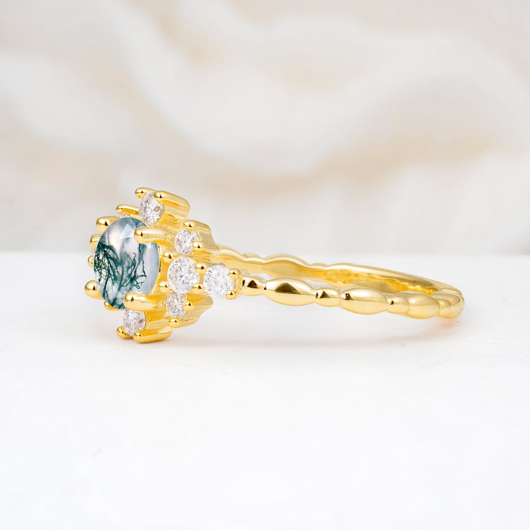 SR13123 Moss Agate Ring - Additional view