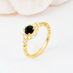 SR13123 Black Onyx Ring - White-Gold