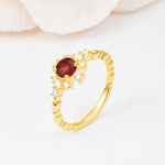 SR13123 Garnet Ring - White-Gold