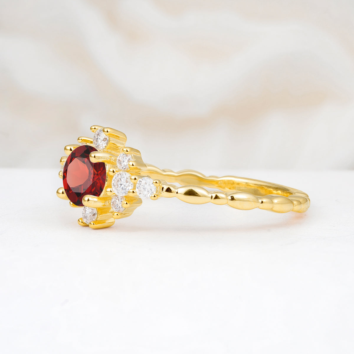 SR13123 Garnet Ring - Additional view