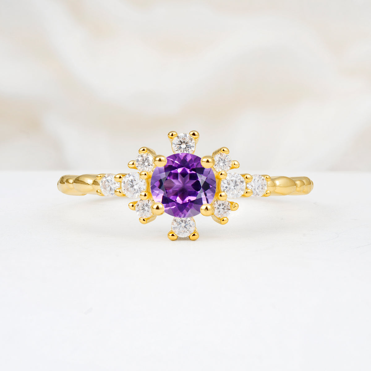 SR13123 Amethyst Ring - Yellow-Gold