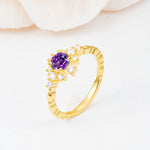 SR13123 Amethyst Ring - White-Gold