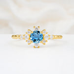SR13123 Aquamarine Ring - Yellow-Gold